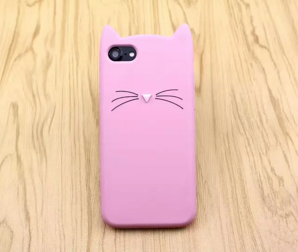 Горячие Моды 3D Мультфильм Животных Кошка Уголок Силиконовые Телефон Дела Для iPhone