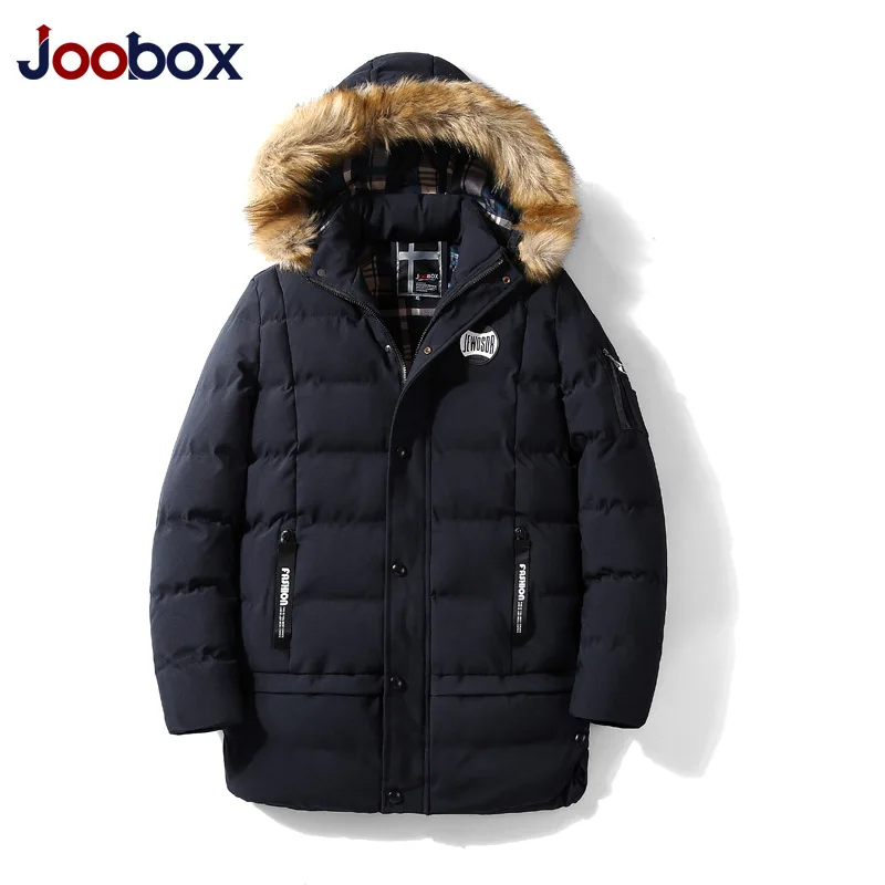 JOOBOX новые зимние мужские парки из хлопка и шерсти бандана мужское длинное пальто