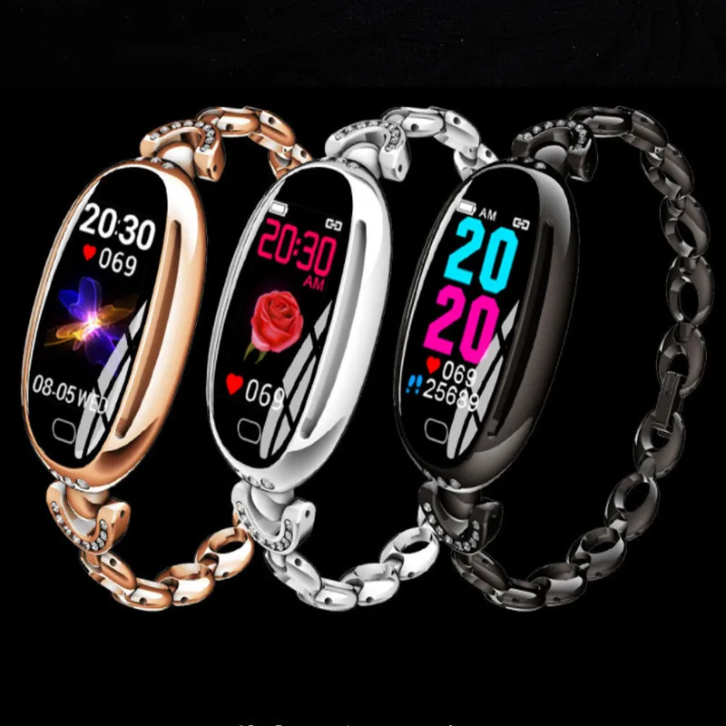 E68 смарт браслет Для женщин активности Фитнес трекер монитор сердечного ритма