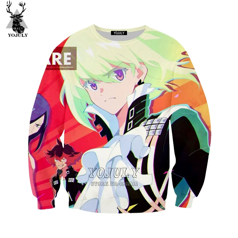 Yojuly 3d печати Для женщин Для мужчин аниме promare Толстовка Harajuku Осень толстовки Повседневное с О-образным вырезом с длинным рукавом Уличная A530