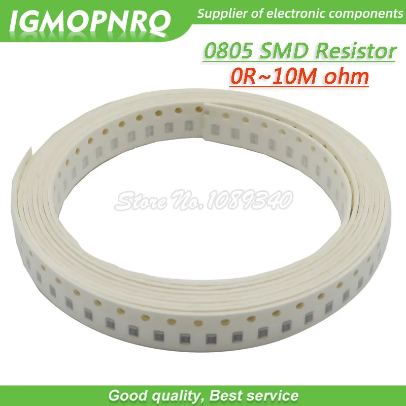 300 шт. SMD Резистор 0805 0R ~ 10M 1/8W 0 1 10 100 150 220 330 Ом 1K 2 K 10K 100K 1R 3.3R 5.6R 100R 150R 220R 330R 1M |