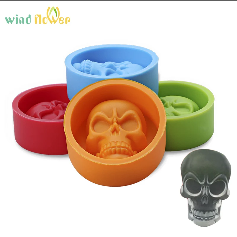 Ветровой цветок 3D голова черепа силиконовая форма для дома вечерние помадки торт