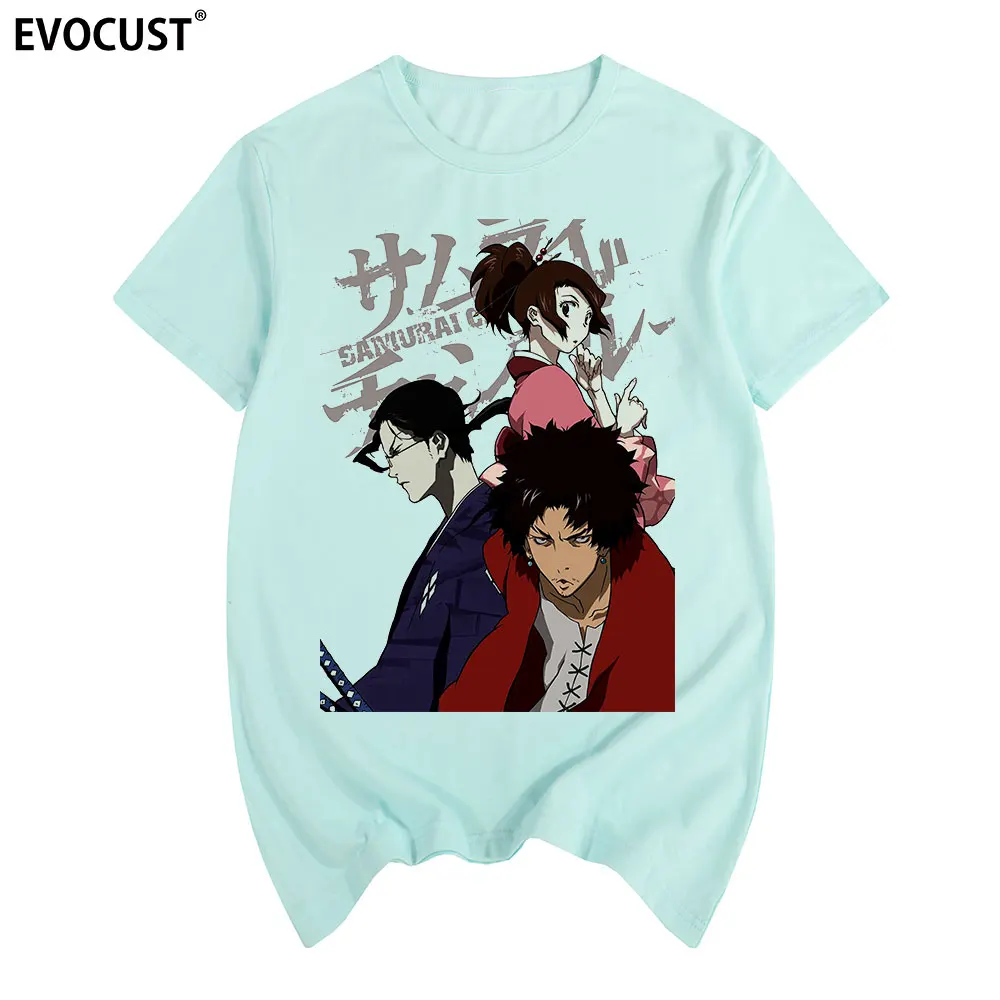 Хлопковая мужская футболка Samurai Champloo новая модная женская унисекс|Мужские
