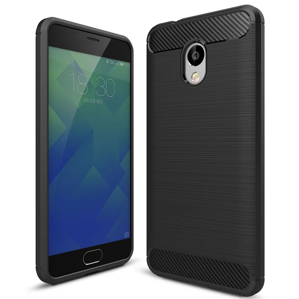 Чехол для Meizu Meilan 5S роскошный чехол из углеродного волокна Матовый ТПУ телефона