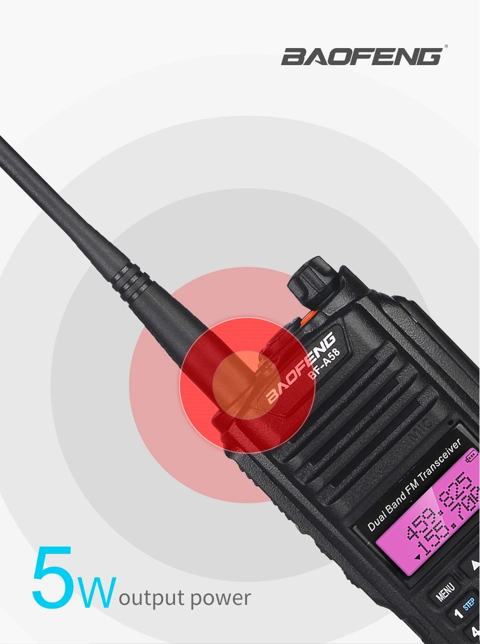 Baofeng BF-A58 портативная рация 10 км UHF VHF IP67 Морская водонепроницаемая двухсторонняя радиостанция приемопередатчик Ham Радио Baofeng A58