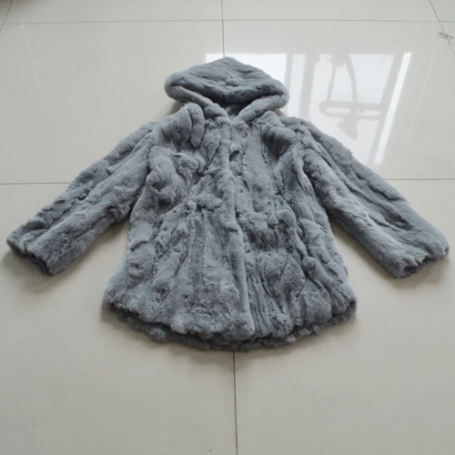 dark grey Брендовая длинная стильная настоящая Меховая куртка рекс меховой капюшон Женская Шуба из кролика Рекс ручной работы натуральный мех кролика Рекс с капюшоном пальто - Цвет: dark grey