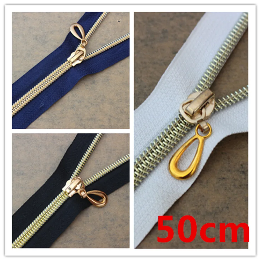 5 шт. металлические молнии с открытым концом длиной 50 см|gold universal|zipper useszipper |