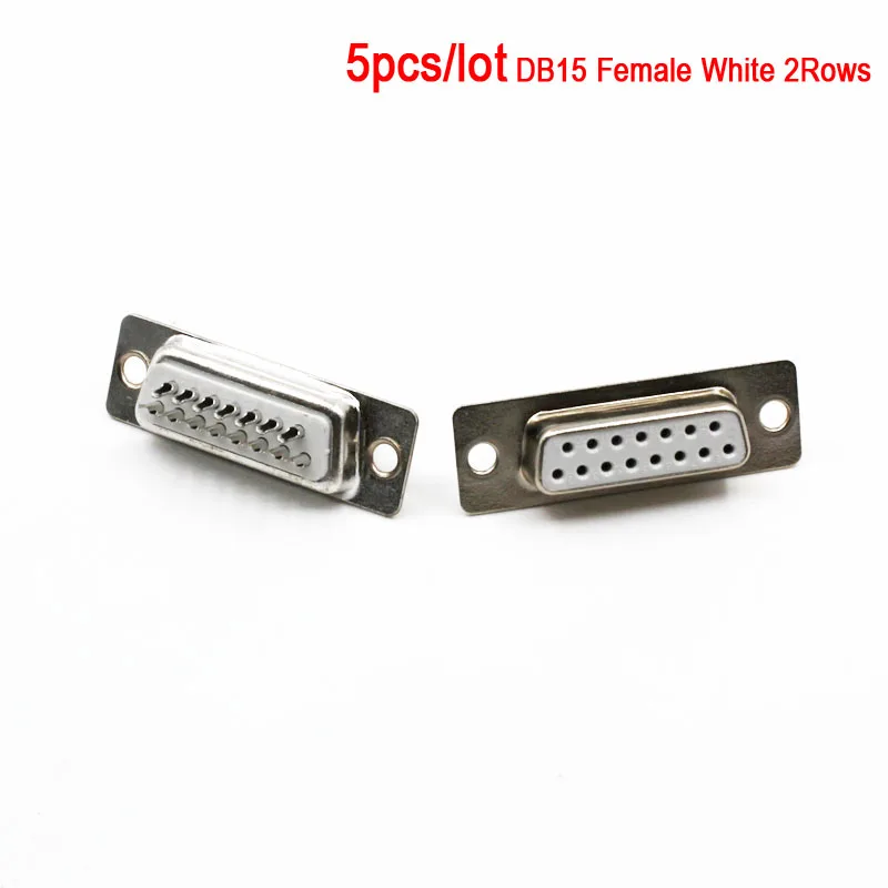 DB15 15 P параллельный порт 15 Pin Мужской Женский провод припоя Разъем VGA адаптер Matel пластиковый корпус крышка - Цвет: DB15-F-2R-WH-5pcs