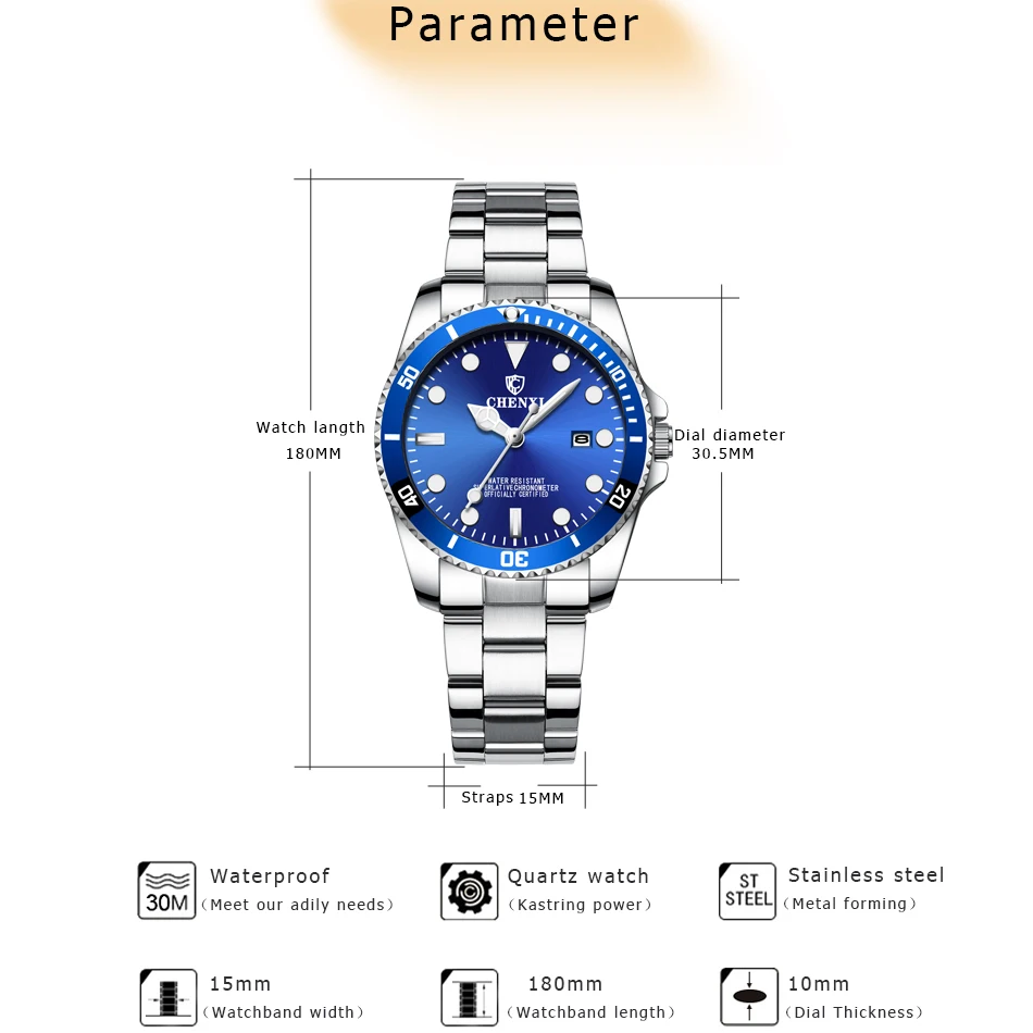 Часы наручные CHENXI женские кварцевые брендовые тонкие модные | Наручные часы