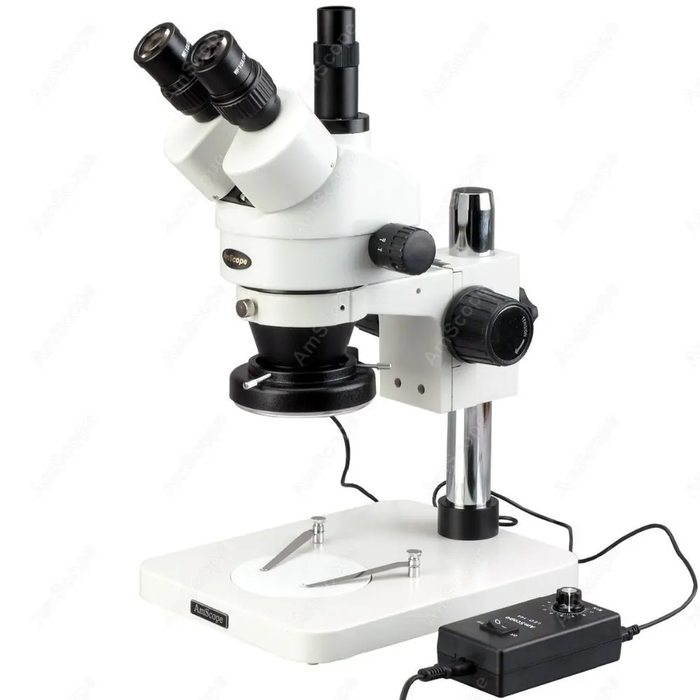 

Zoom Stereo Microscope--AmScope Supplies 3.5X-45X Trinocular Inspection Dissecting Zoom Stereo Microscope + 144-LED Light