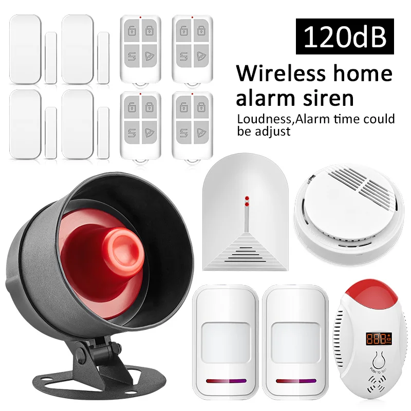 120dB громкий звук Домашняя сигнализация беспроводная сирена сигнализации 315/433 МГц