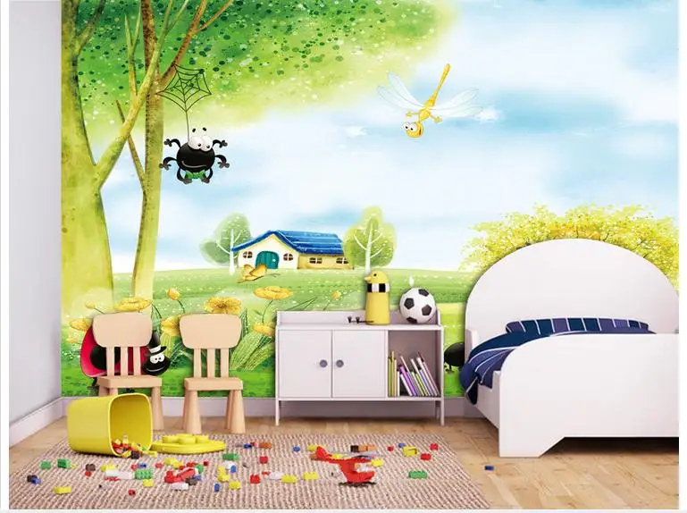 3d фотообои на заказ настенные фрески для детской комнаты Мультяшные 3D обои с