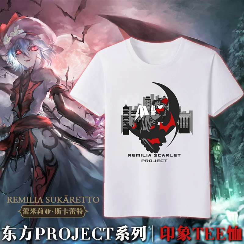 TouHou Project Фландр Скарлет аниме унисекс футболка летние хлопковые футболки с