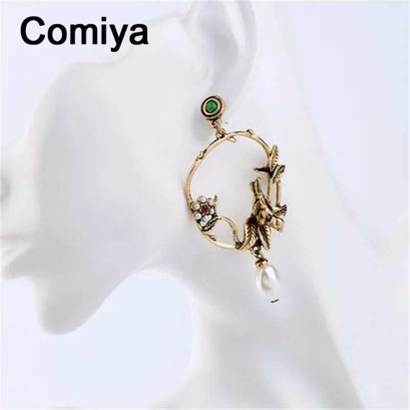 Женские серьги подвески Comiya Brinco Longo Aros De Plata Envio Gratis в античном золотистом цвете с