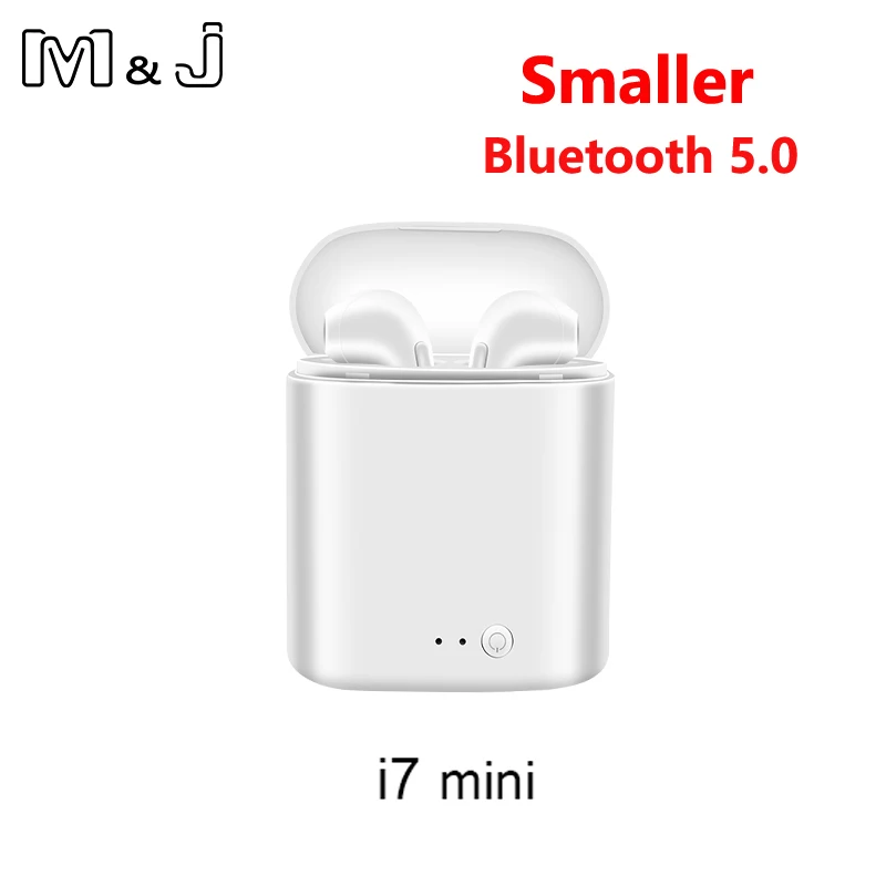 Горячая M& J i7 Мини Bluetooth 5,0 TWS маленькие Беспроводные наушники с зарядной коробкой стерео i7s наушники для Apple i10 i11
