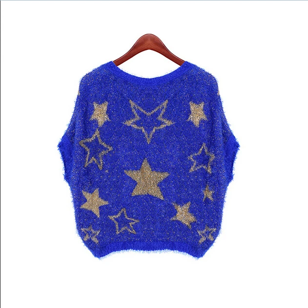 Новый 2015 осень и зима женская мода свободного покроя шею рукава летучая мышь