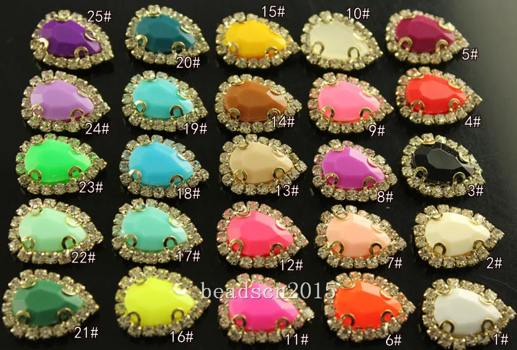 9 шт. 10x14 мм каплевидные цельные карамельные акриловые пришивные камни со