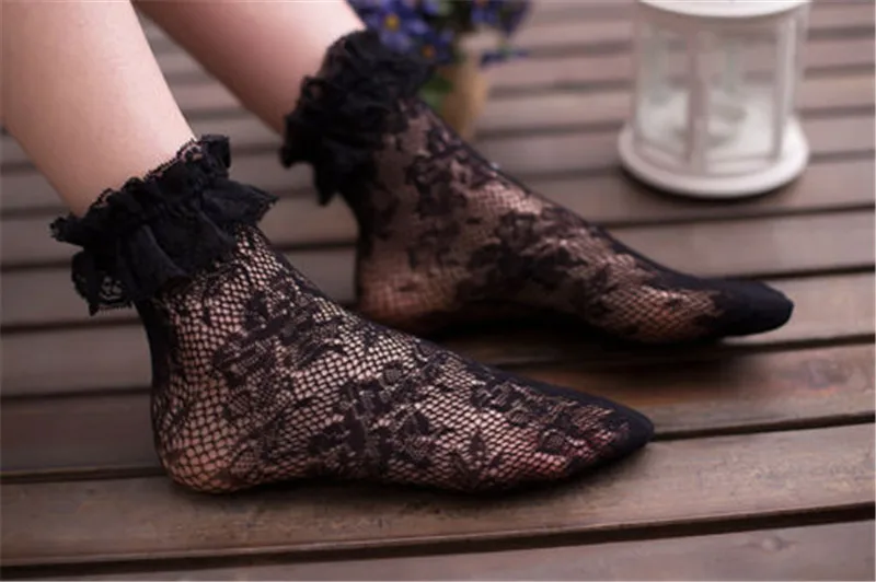Для женщин сексуальные кружевные носки с цветами летнее платье Лидер продаж для