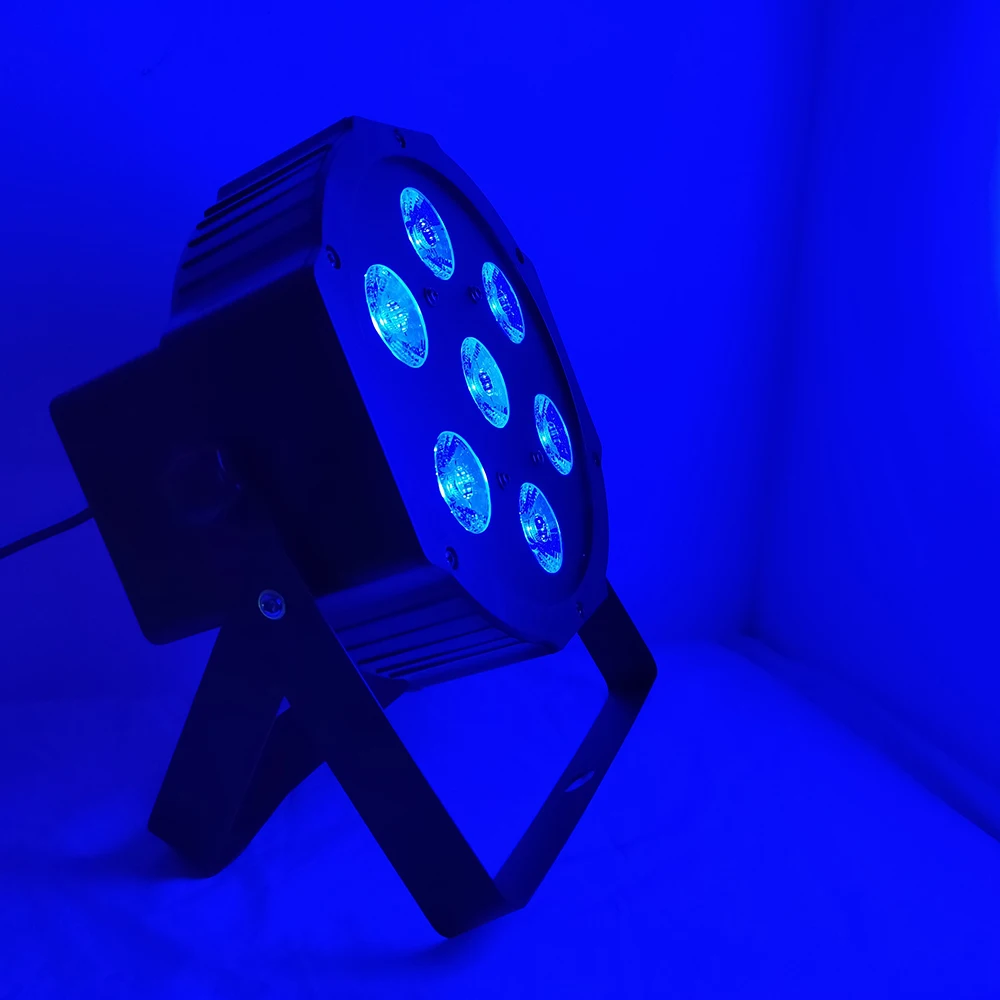 Белый dj мыть свет led par свет 7x12 Вт rgbw 4in1 Светодиодный прожектор сценический плоский Slim led par стробоскоп со вспышкой