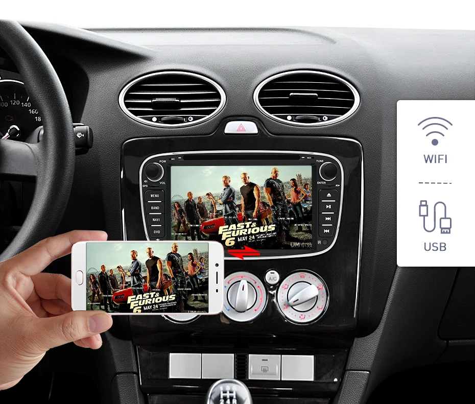 Junsun " Android 8,1 2 Din 2+ 32GB Автомобильный мультимедийный плеер gps Navi Авто DVD Радио для Ford Focus Mondeo S-Max C-Max Galaxy Kuga