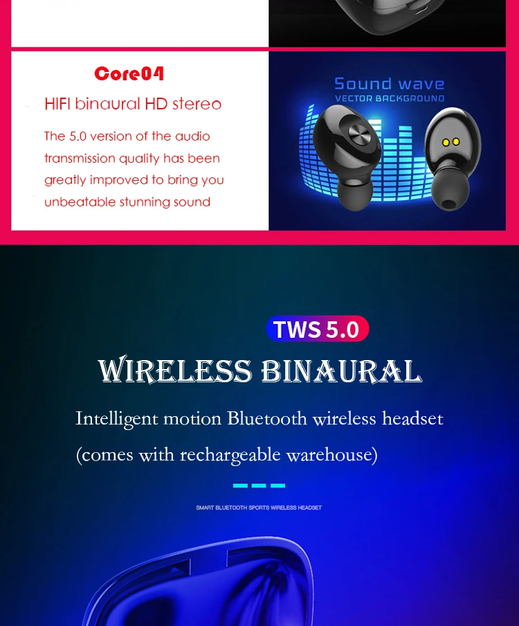 Беспроводные наушники TWS 5,0 спортивные стерео с микрофоном Bluetooth наушники для мобильного телефона samsung Беспроводная bluetooth-гарнитура