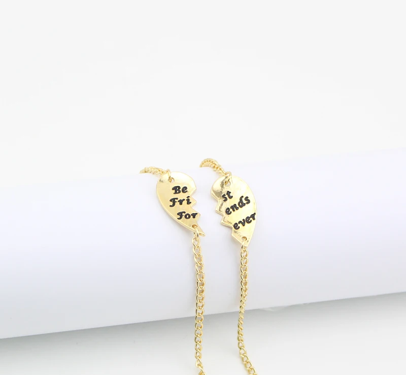 (Не минимум) Новинка 2014 браслет с подвесками из двух частей разбитым сердцем