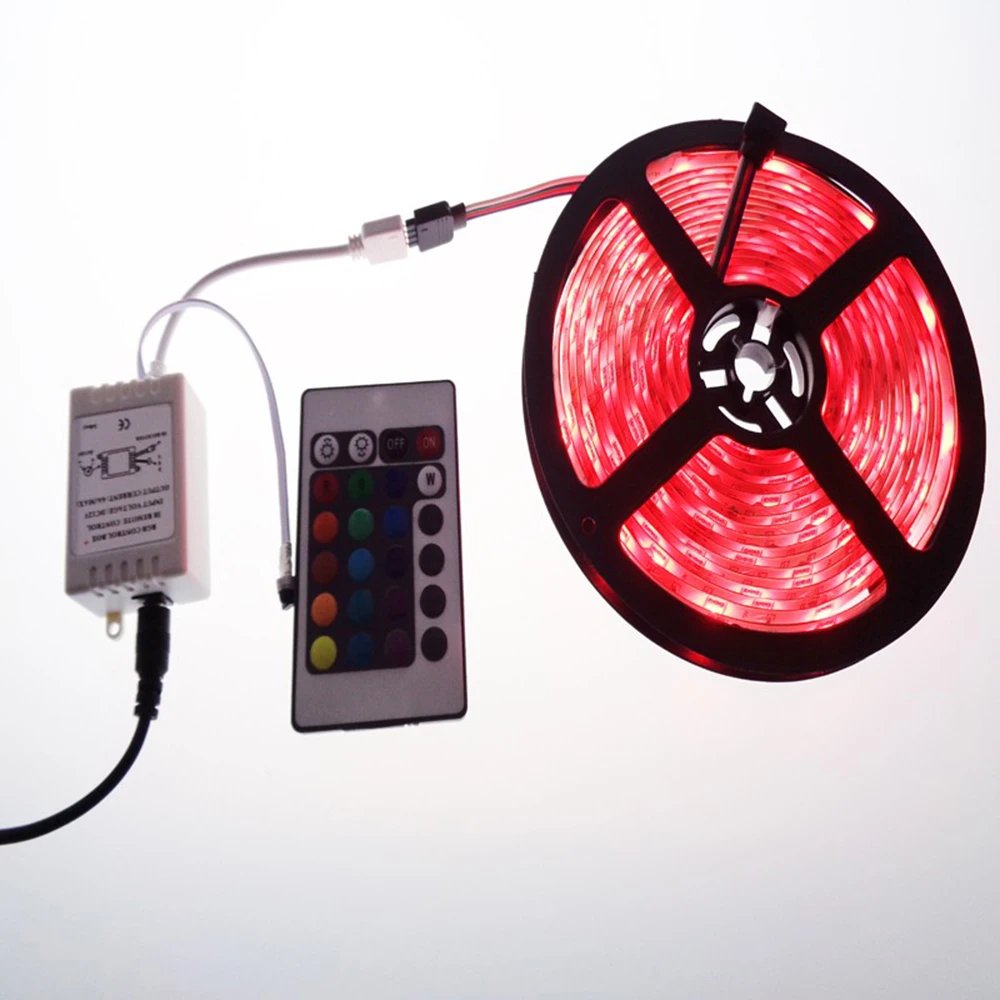 

LED RGB Controller IR Remote Wireless Control With DC 12V 2A Power Supply Adapter Connector For 5050 3528 RGB LED Strip DF