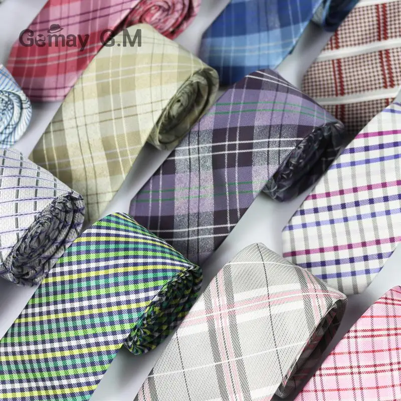 Новый классический галстук в английском стиле жаккардовый тканый клетку из