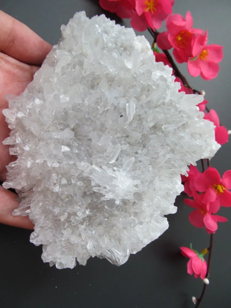 C45 натуральные белые кварцевые цветы Кристальные кластеры украшение устойчивый