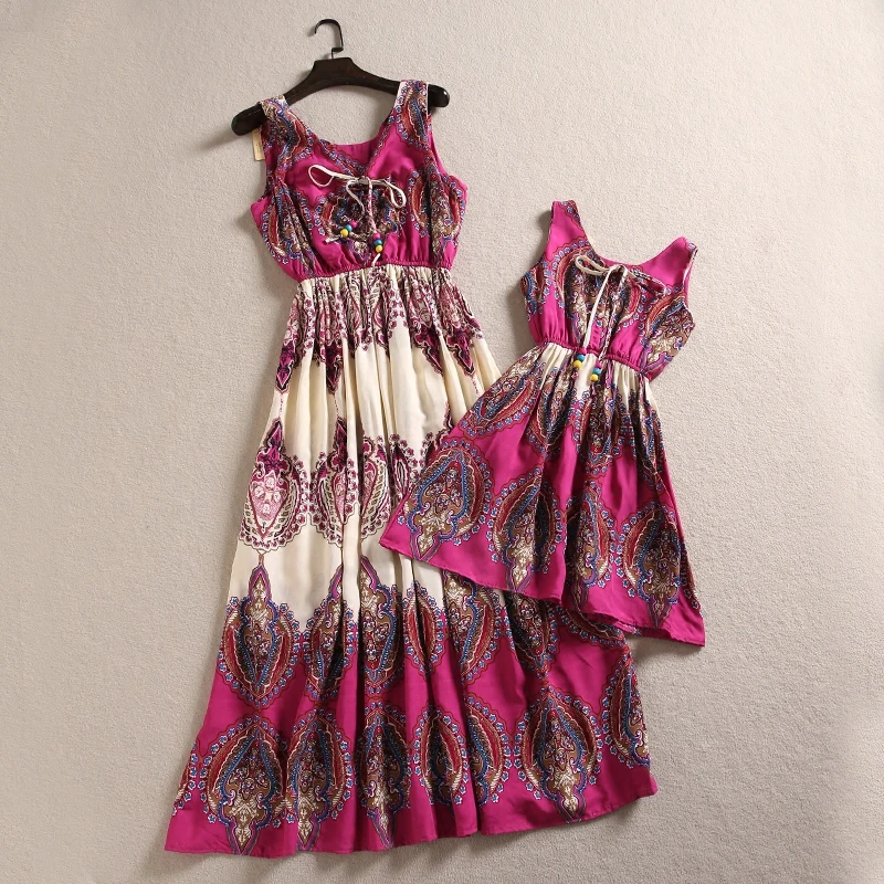 Наряды для матери и дочери одинаковые наряды новейшая одежда семейное богемное