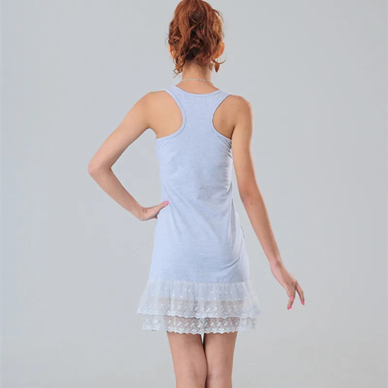 Платье туника женское кружевное выше колена из эластичного хлопка|tank dress|dress for