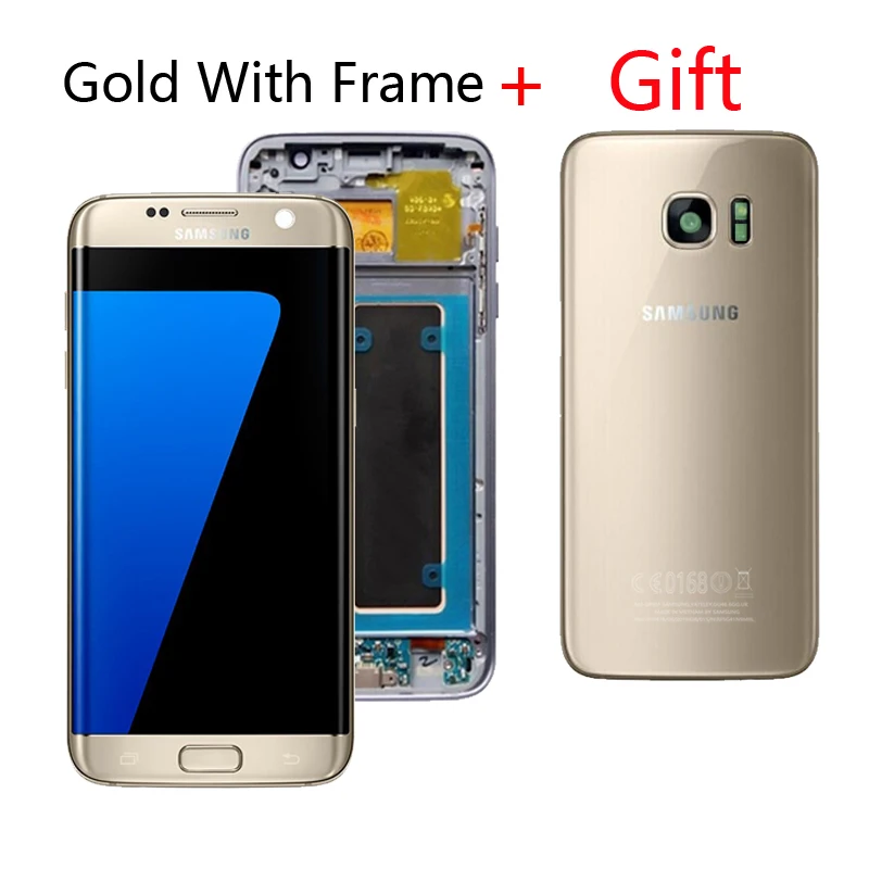 ЖК-дисплей 5,5 ''с функцией сгорания теней для SAMSUNG Galaxy S7 Edge G935 G935F G935FD, сенсорный ЖК-экран с подарком, задняя крышка S7edge