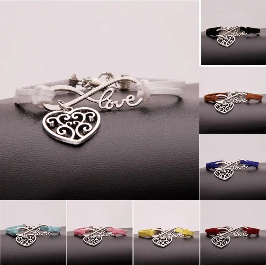 

Браслет с подвеской в виде сердца, 10 шт./лот Infinity Love 8