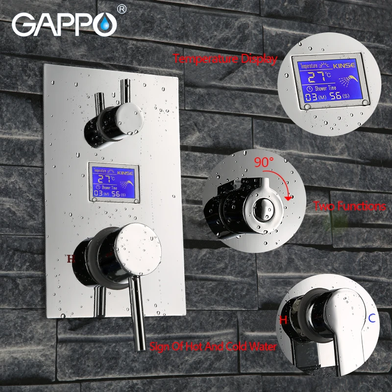 Смесители для душа GAPPO кран ванны с ЖК дисплеем набор настенным