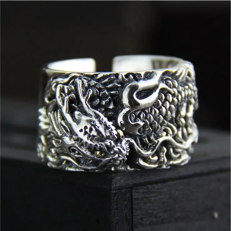 Мужское кольцо из серебра 925 пробы в стиле ретро|925 silver ring|silver ringthai |