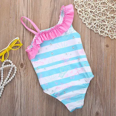 2017 От 2 до 6 лет милый купальник Русалочки для девочек детский купальный костюм с