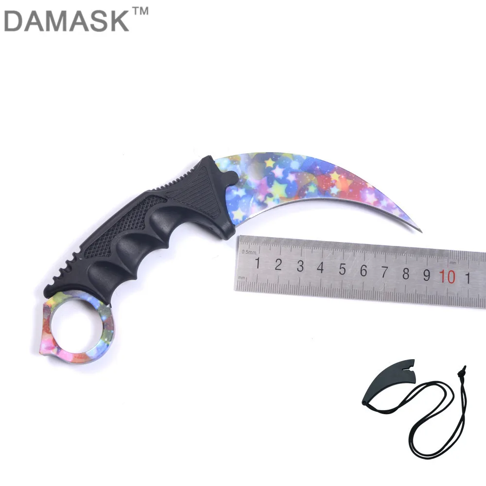 DAMASK Karambit открытый самозащитный нож для походов и выживания ультра-тонкий на