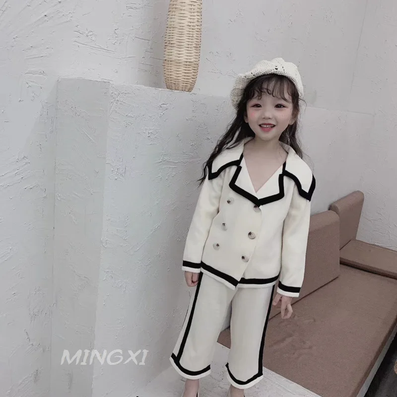 Детская одежда 2019 г. новый осенний Детский костюм вязаный кардиган для девочек