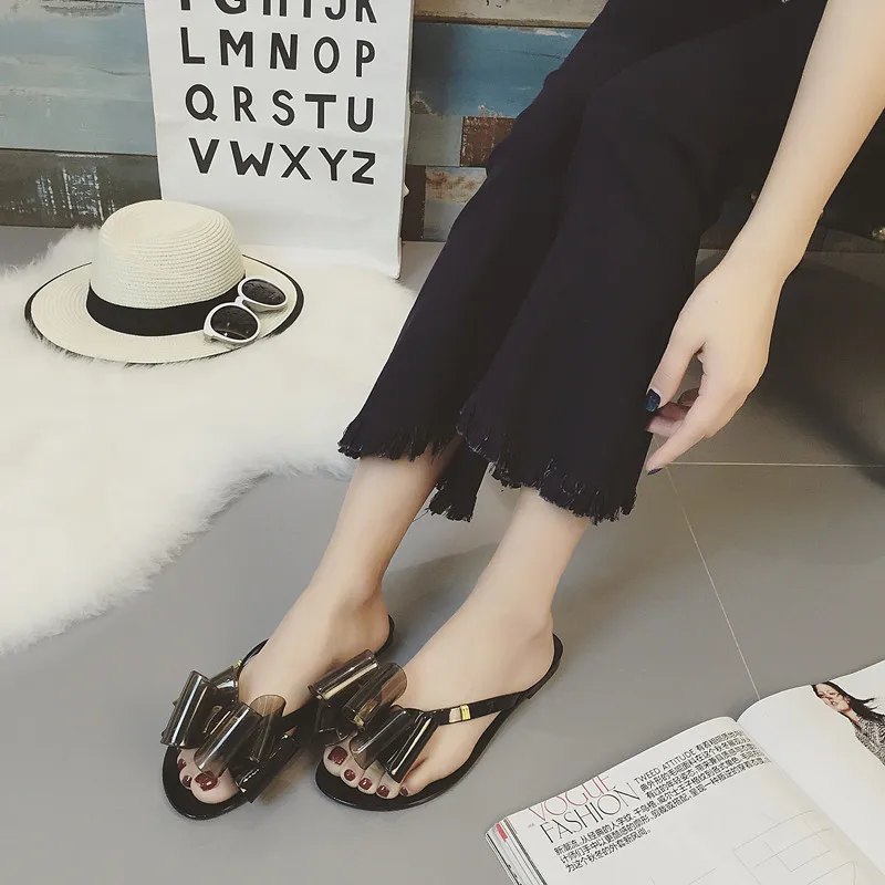 2019 новый летний костюм из трех размеров тапочки с бантом В наличии большие