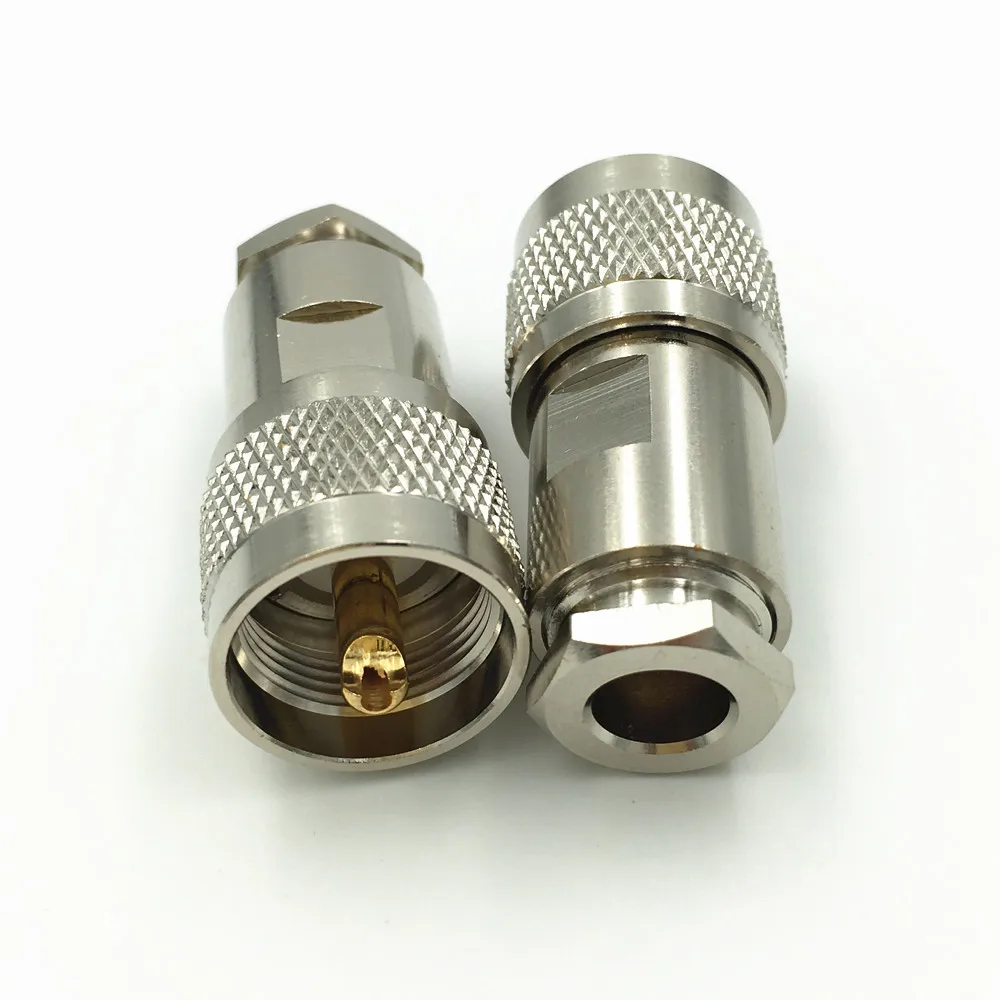 10 шт латунный UHF мужской паяльник фоторазъем RF коаксиальный разъем для RG5 RG6 5D FB
