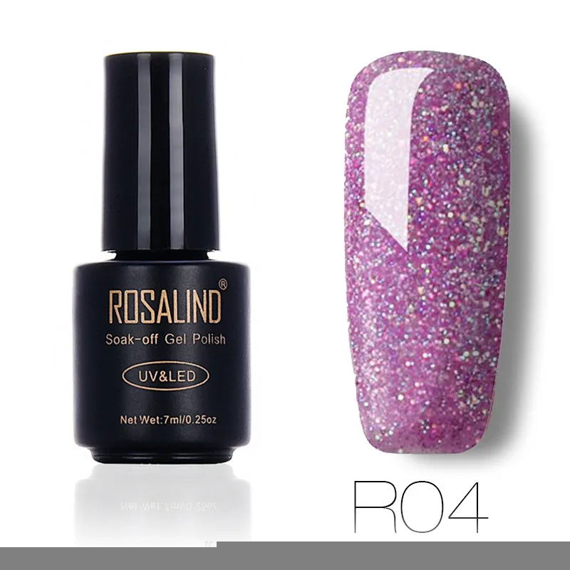 R04 ROSALIND лак для ногтей 7 мл Радужная серия Nagellak гелевый дизайн для ногтей замачиваемый гель Лаки Полупостоянный УФ светодиодный гель лак - Цвет: R04
