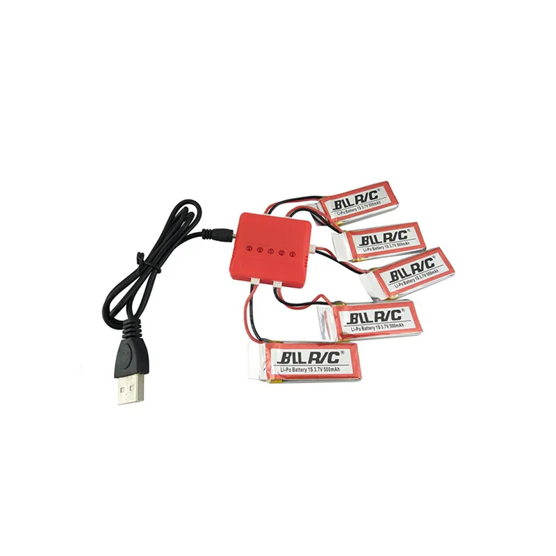 5PCS 3,7 v 500 мА/ч, Батарея для Hubsan X4 H107C H107L H107D H107P H107C+ H107D+ HS170 HS170C SYMA X11+ 5 Порты и разъёмы Зарядное устройство
