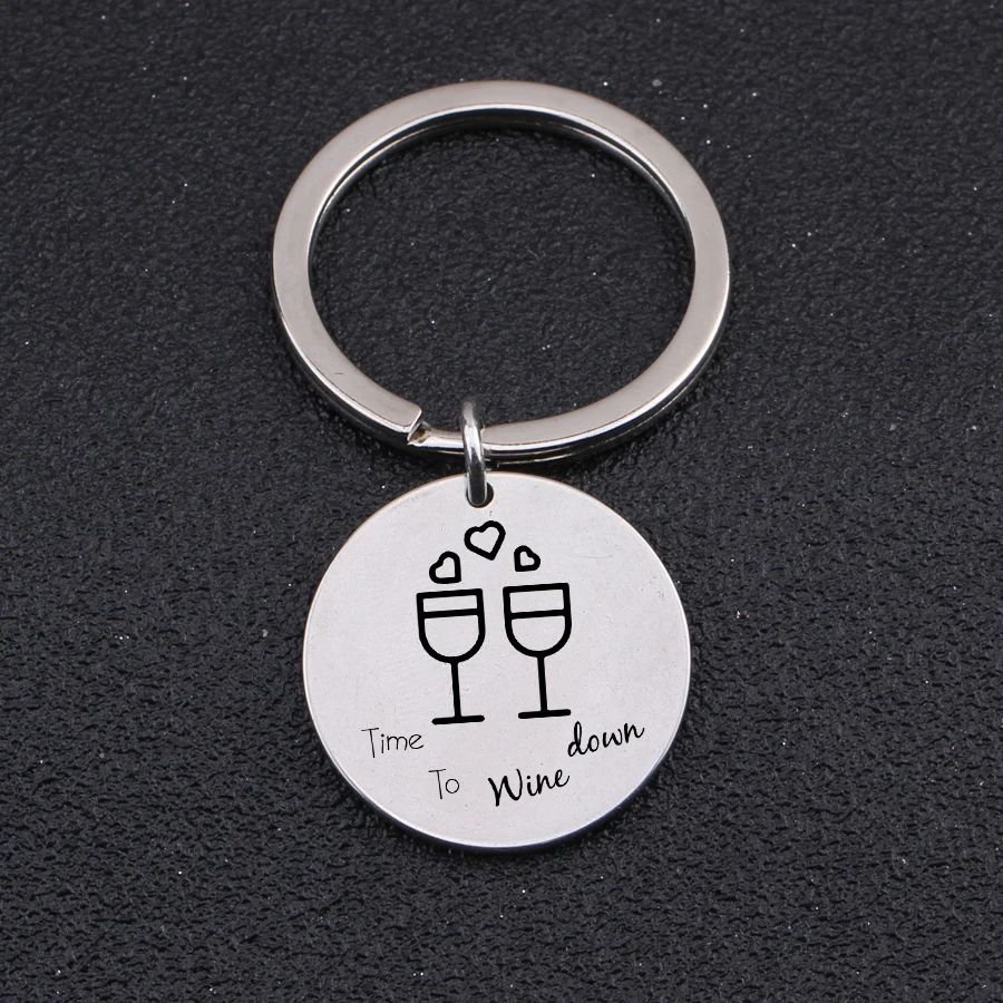 Брелок для пар высокое качество с гравировкой время до вина держатель ключей