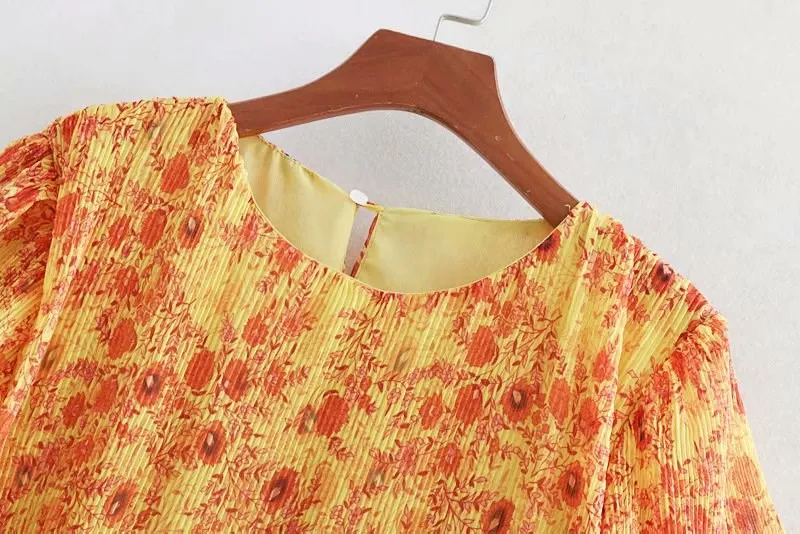 Женское винтажное платье с цветочным принтом элегантное праздничное круглым