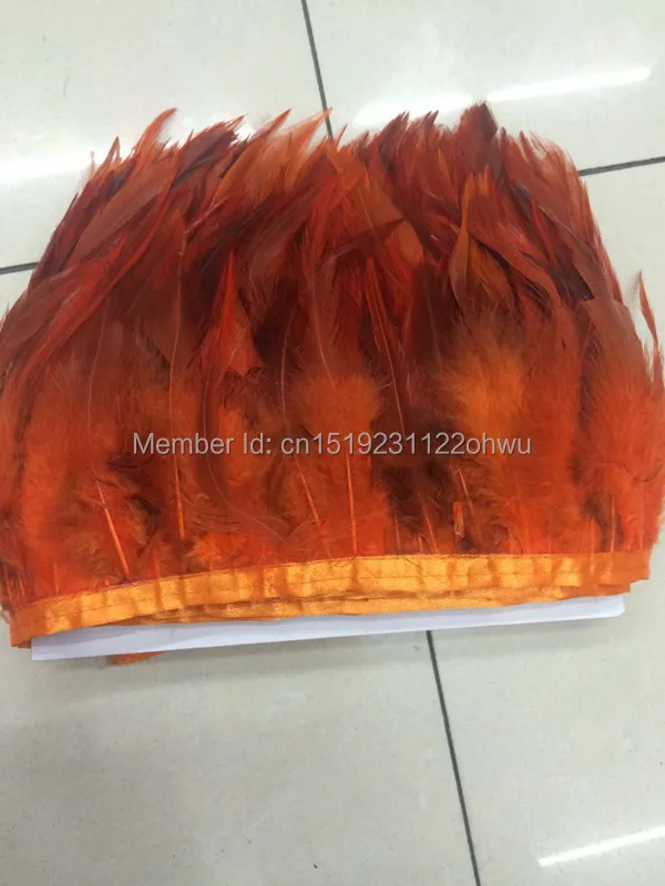 Красивый 2 ярд оранжевый петух Hackle перо отделка 4-6 дюймов/10-15 см Шлейфы перья лента