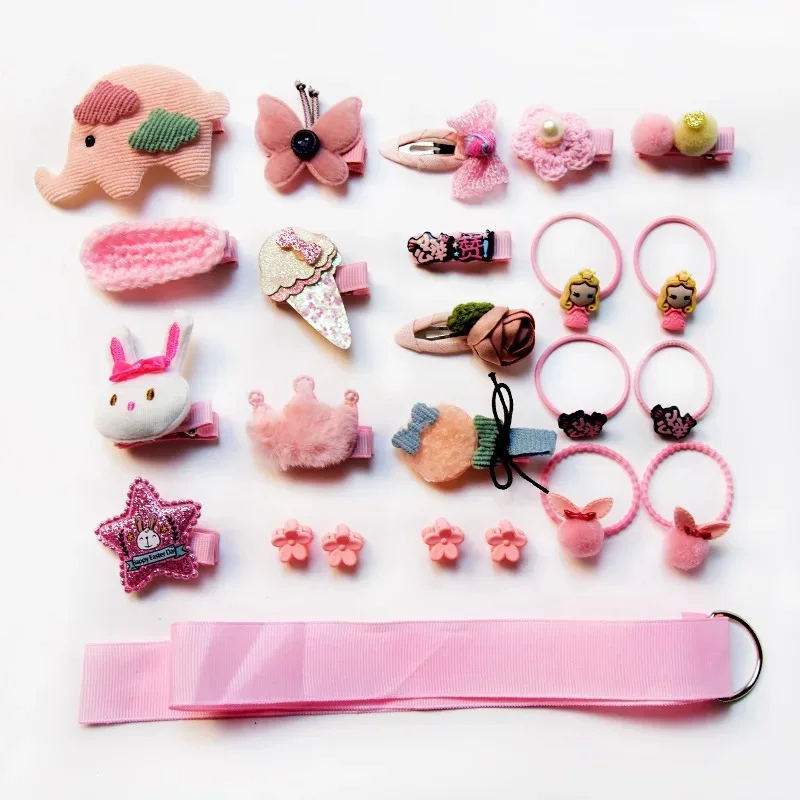 24PCS H 18/24 Детская повязка на голову для девочек, заколка для волос, набор аксессуаров, крестик, детская заколка для волос, набор, мультяшная девочка, детская заколка для волос, аксессуары для волос - Color: 24PCS H