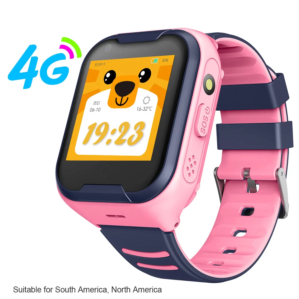 Pink Torntisc Детские Смарт-часы SOS анти-потеря ребенка 4G sim-карты gps Wi-Fi местоположение вызова LBS отслеживание Smartwatch - Цвет: Pink