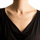 Lateefah Перевозка груза падения персональная нестандартная ожерелья Золото Цвет нержавеющая сталь имя Джессика ожерелье для подарка кулон-табличка с именем