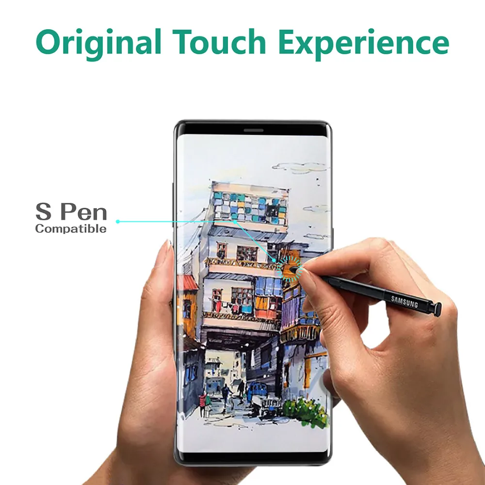 auckly For Samsung note 8 Screen Protector Full Coverage Curved Tempered Glass Film for | Мобильные телефоны и аксессуары