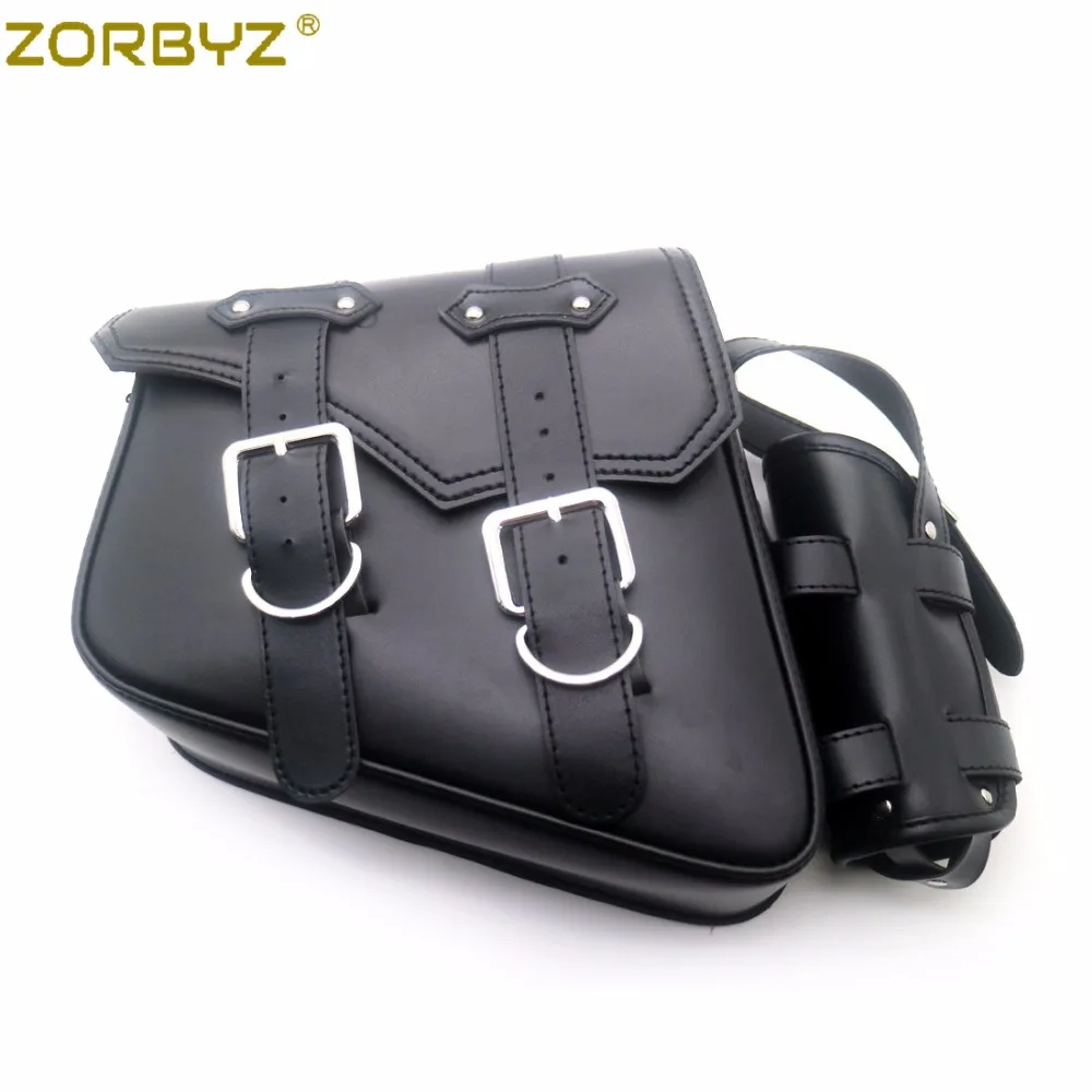 Черная мотоциклетная сумка ZORBYZ из искусственной кожи седло Боковая Сумка с